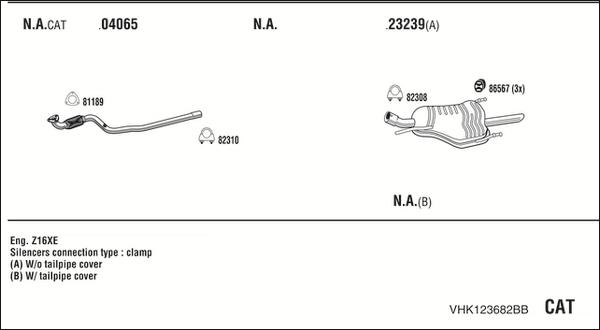 Walker VHK123682BB - Система выпуска ОГ abcparts.ee