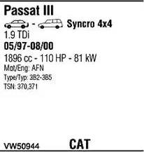 Walker VW50944 - Система выпуска ОГ abcparts.ee