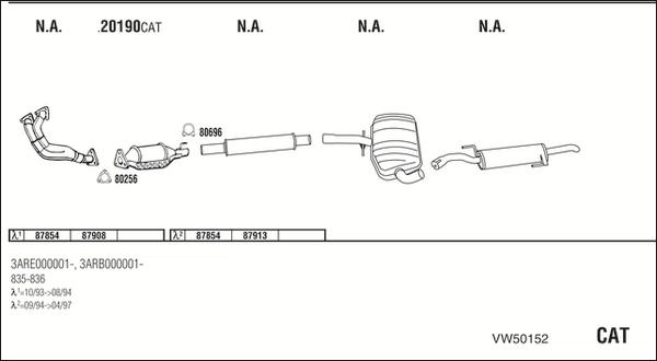 Walker VW50152 - Система выпуска ОГ abcparts.ee
