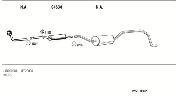 Walker VW21002 - Система выпуска ОГ abcparts.ee