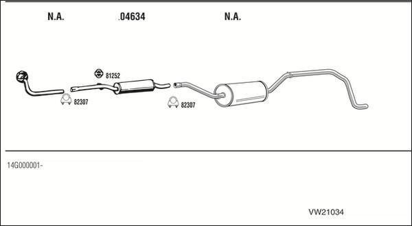 Walker VW21034 - Система выпуска ОГ abcparts.ee
