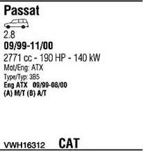 Walker VWH16312 - Система выпуска ОГ abcparts.ee