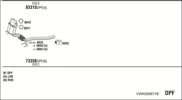 Walker VWK056871B - Система выпуска ОГ abcparts.ee