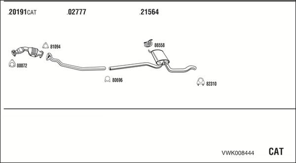 Walker VWK008444 - Система выпуска ОГ abcparts.ee