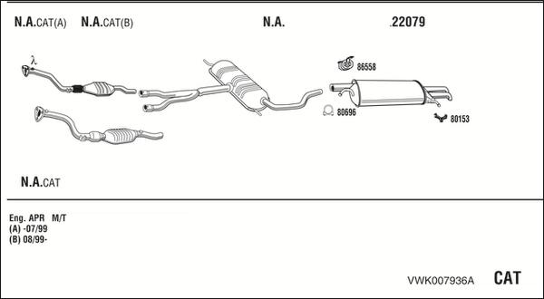 Walker VWK007936A - Система выпуска ОГ abcparts.ee