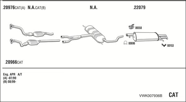 Walker VWK007936B - Система выпуска ОГ abcparts.ee