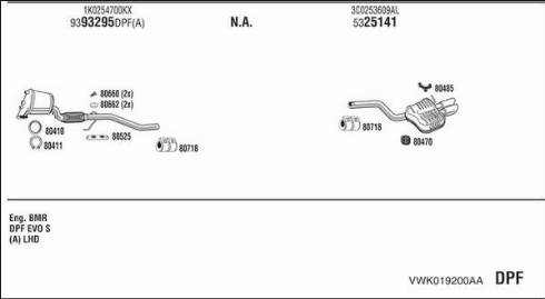 Walker VWK019200AA - Система выпуска ОГ abcparts.ee