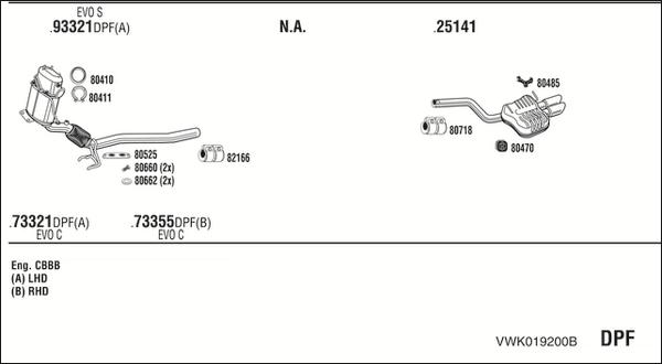 Walker VWK019200B - Система выпуска ОГ abcparts.ee