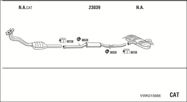 Walker VWK015666 - Система выпуска ОГ abcparts.ee