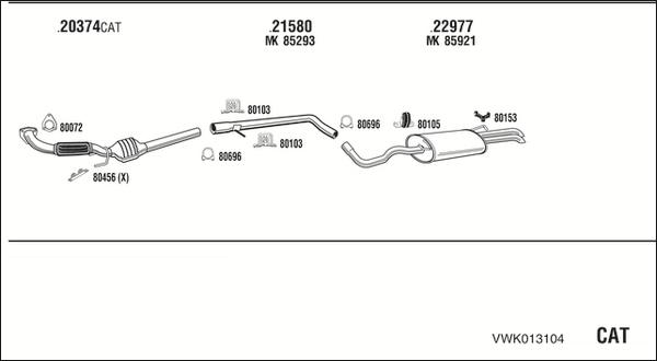 Walker VWK013104 - Система выпуска ОГ abcparts.ee
