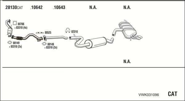 Walker VWK031096 - Система выпуска ОГ abcparts.ee