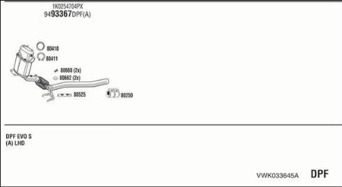Walker VWK033645A - Система выпуска ОГ abcparts.ee