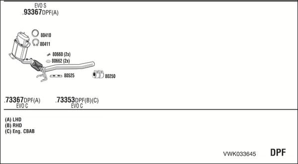 Walker VWK033645 - Система выпуска ОГ abcparts.ee