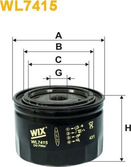 WIX Filters WL7415 - Масляный фильтр abcparts.ee