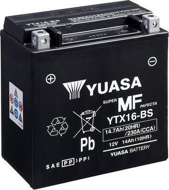 Yuasa YTX16-BS - Стартерная аккумуляторная батарея, АКБ abcparts.ee
