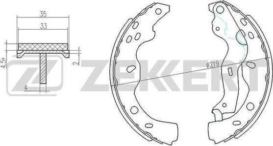Zekkert BK-4154 - Комплект тормозных колодок, барабанные abcparts.ee