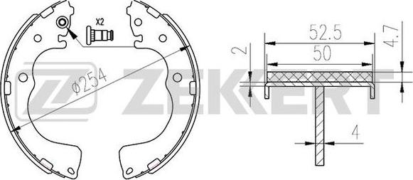 Zekkert BK-4173 - Комплект тормозных колодок, барабанные abcparts.ee