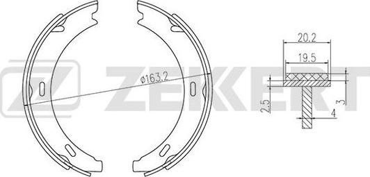 Zekkert BK-4336 - Комплект тормозных колодок, барабанные abcparts.ee