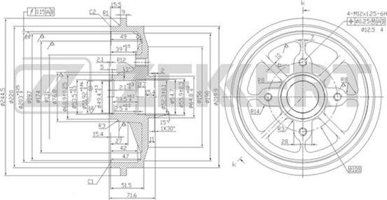Zekkert BS-5528 - Тормозной барабан abcparts.ee