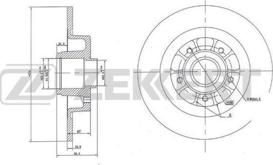 Zekkert BS-5862 - Тормозной диск abcparts.ee
