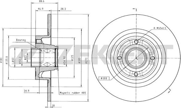 Zekkert BS-5213BZ - Тормозной диск abcparts.ee