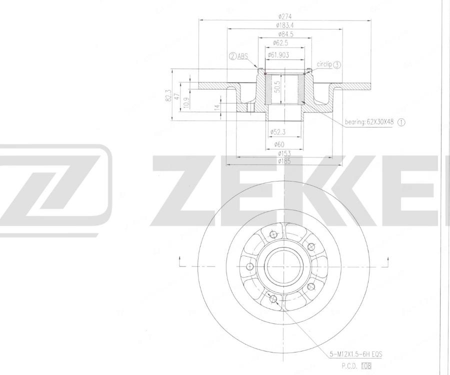 Zekkert BS-6657 - Тормозной диск abcparts.ee