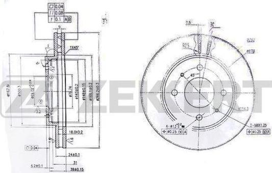 Zekkert BS-6048 - Тормозной диск abcparts.ee