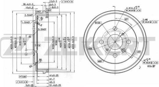 Zekkert BS-6110 - Тормозной барабан abcparts.ee