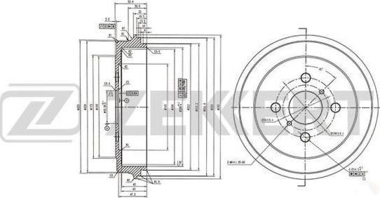 Zekkert BS-6134 - Тормозной барабан abcparts.ee