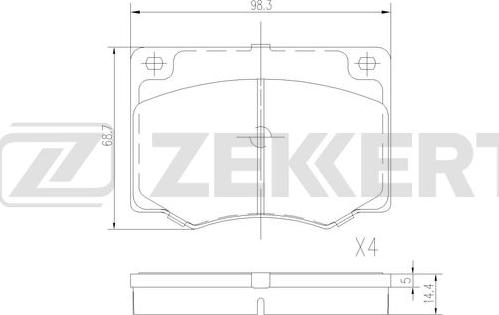 Zekkert BS-3043 - Тормозные колодки, дисковые, комплект abcparts.ee