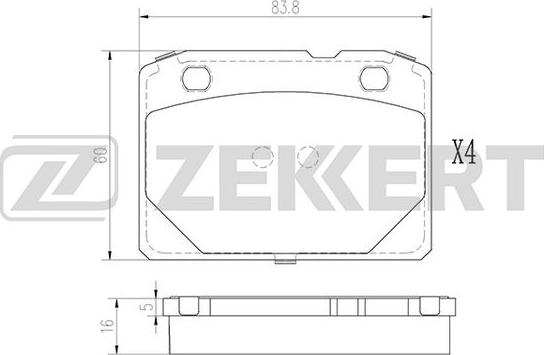 Zekkert BS-2901 - Тормозные колодки, дисковые, комплект abcparts.ee