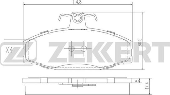 Zekkert BS-2072 - Тормозные колодки, дисковые, комплект abcparts.ee