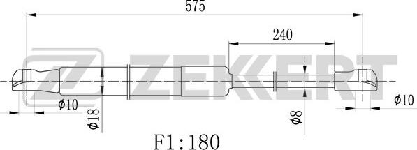 Zekkert GF-2486 - Газовая пружина, капот abcparts.ee