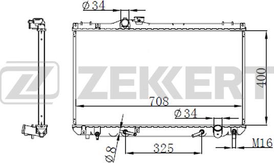 Zekkert MK-1590 - Радиатор, охлаждение двигателя abcparts.ee