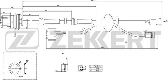 Zekkert SE-6020 - ABS датчик, частота вращения колеса abcparts.ee