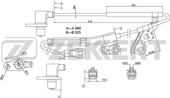 Zekkert SE-6109 - ABS датчик, частота вращения колеса abcparts.ee