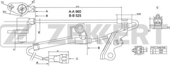 Zekkert SE-6108 - ABS датчик, частота вращения колеса abcparts.ee