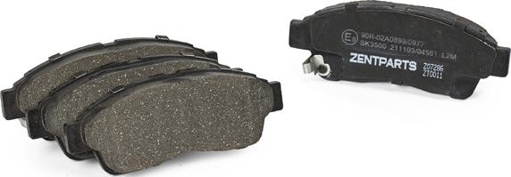 ZENTPARTS Z07286 - Тормозные колодки, дисковые, комплект abcparts.ee