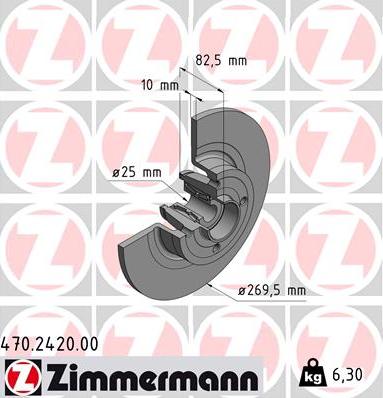 Zimmermann 470.2420.00 - Тормозной диск abcparts.ee