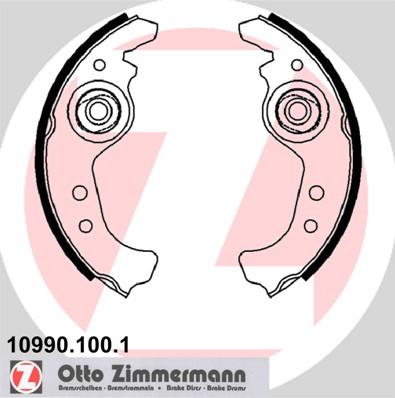 Zimmermann 10990.100.1 - Комплект тормозных колодок, барабанные abcparts.ee