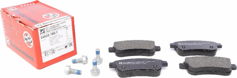 Zimmermann 24820.160.1 - Тормозные колодки, дисковые, комплект abcparts.ee