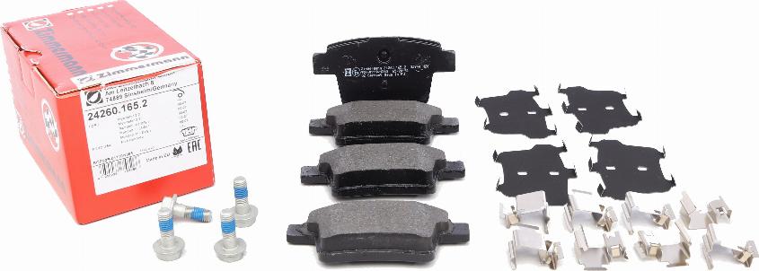 Zimmermann 24260.165.2 - Тормозные колодки, дисковые, комплект abcparts.ee