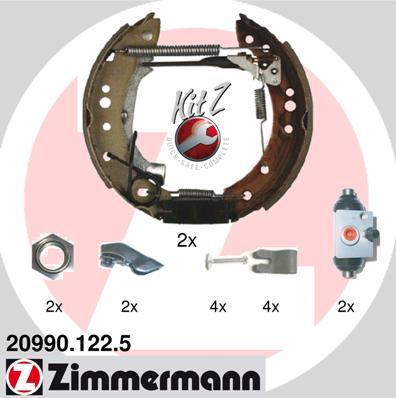 Zimmermann 20990.122.5 - Комплект тормозных колодок, барабанные abcparts.ee