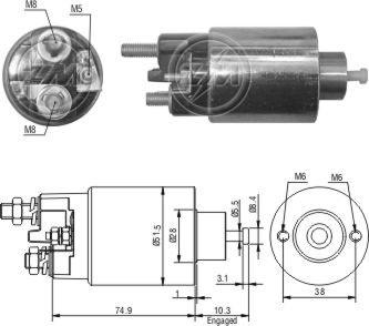 ZM ZM-993 - Тяговое реле, соленоид, стартер abcparts.ee