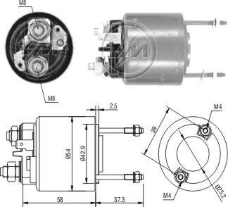 ZM ZM-594 - Тяговое реле, соленоид, стартер abcparts.ee