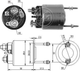 ZM ZM-596 - Тяговое реле, соленоид, стартер abcparts.ee