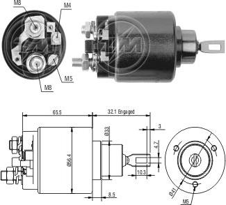 ZM ZM-571 - Тяговое реле, соленоид, стартер abcparts.ee