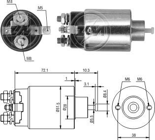 ZM ZM-695 - Тяговое реле, соленоид, стартер abcparts.ee