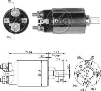 ZM ZM-692 - Тяговое реле, соленоид, стартер abcparts.ee