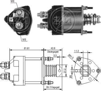 ZM ZM 650 - Тяговое реле, соленоид, стартер abcparts.ee